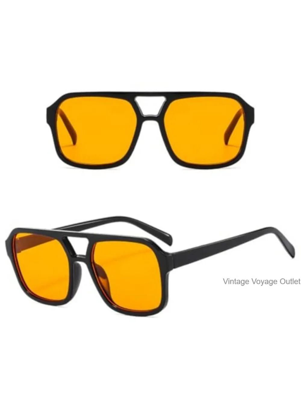 Retro 70s Square Aviator Sunglasses with UV400 Protection
